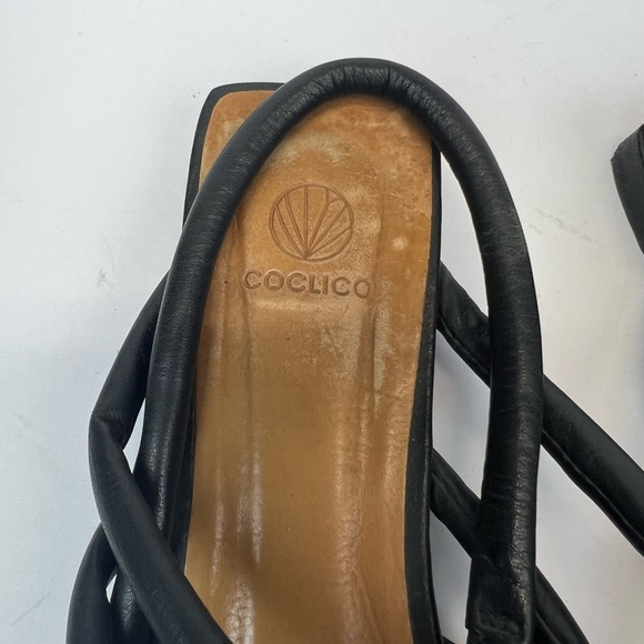 COCLICO Black Strappy Sandals US 8 Euro 39 Leather Made In Spain. - Picture 11 of 12